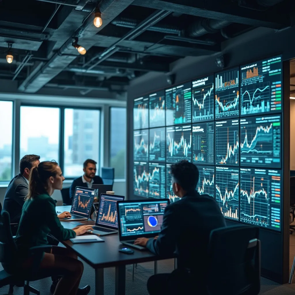 Equipo analizando datos del mercado de combustibles